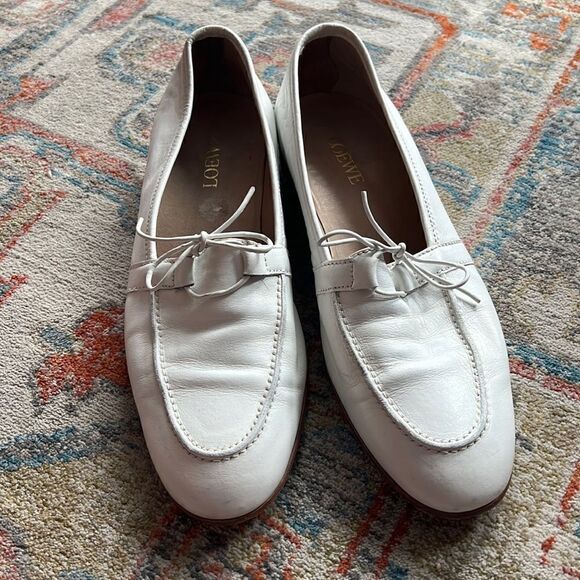 Loewe white Leather Loafers - 11 - Picture 1 of 10